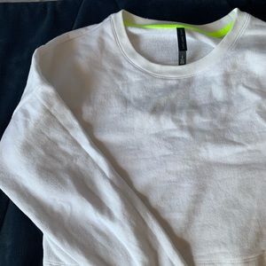 Cropped White Crewneck